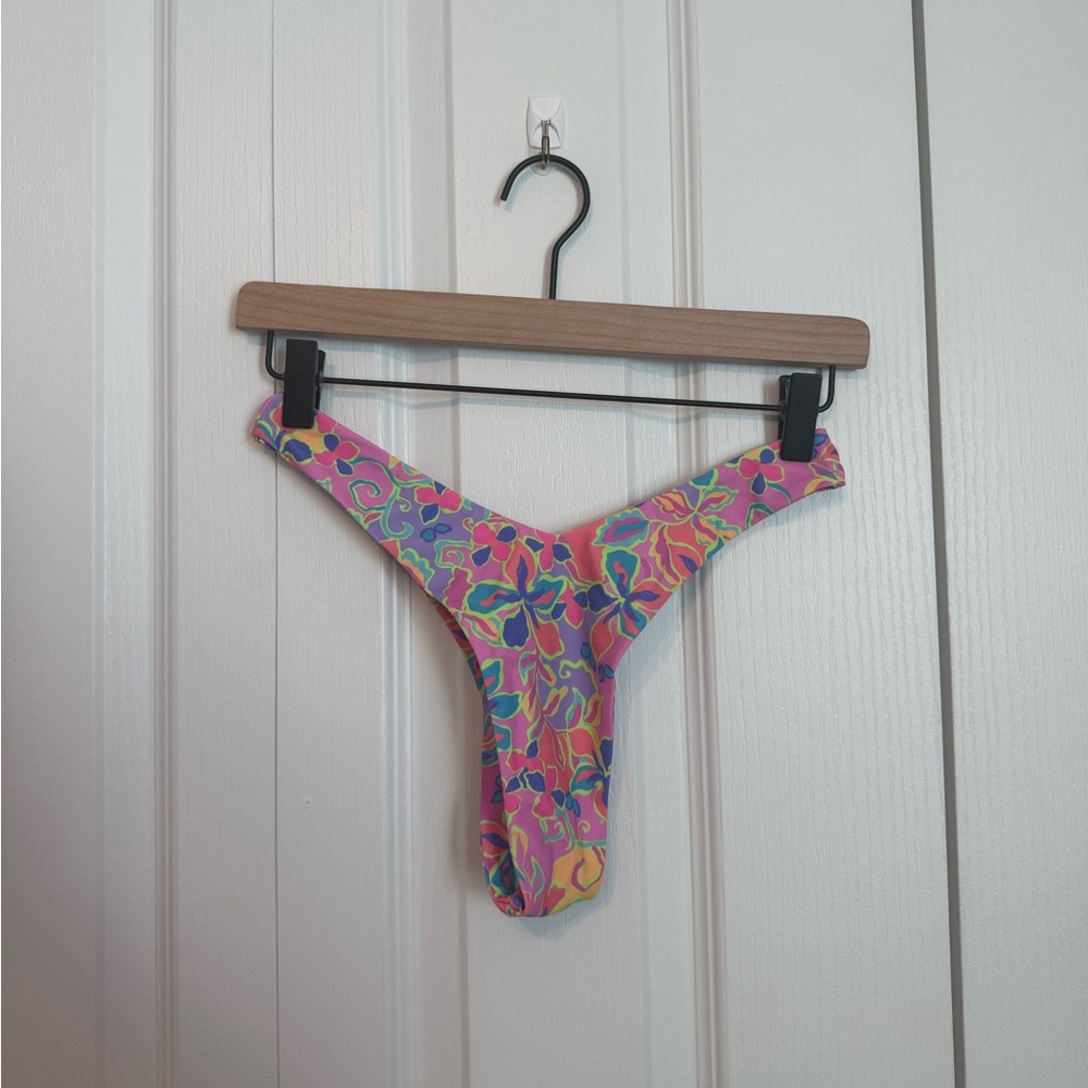 Kulani Kinis Women's Bikini Bottoms in Pink and Blue Swirl